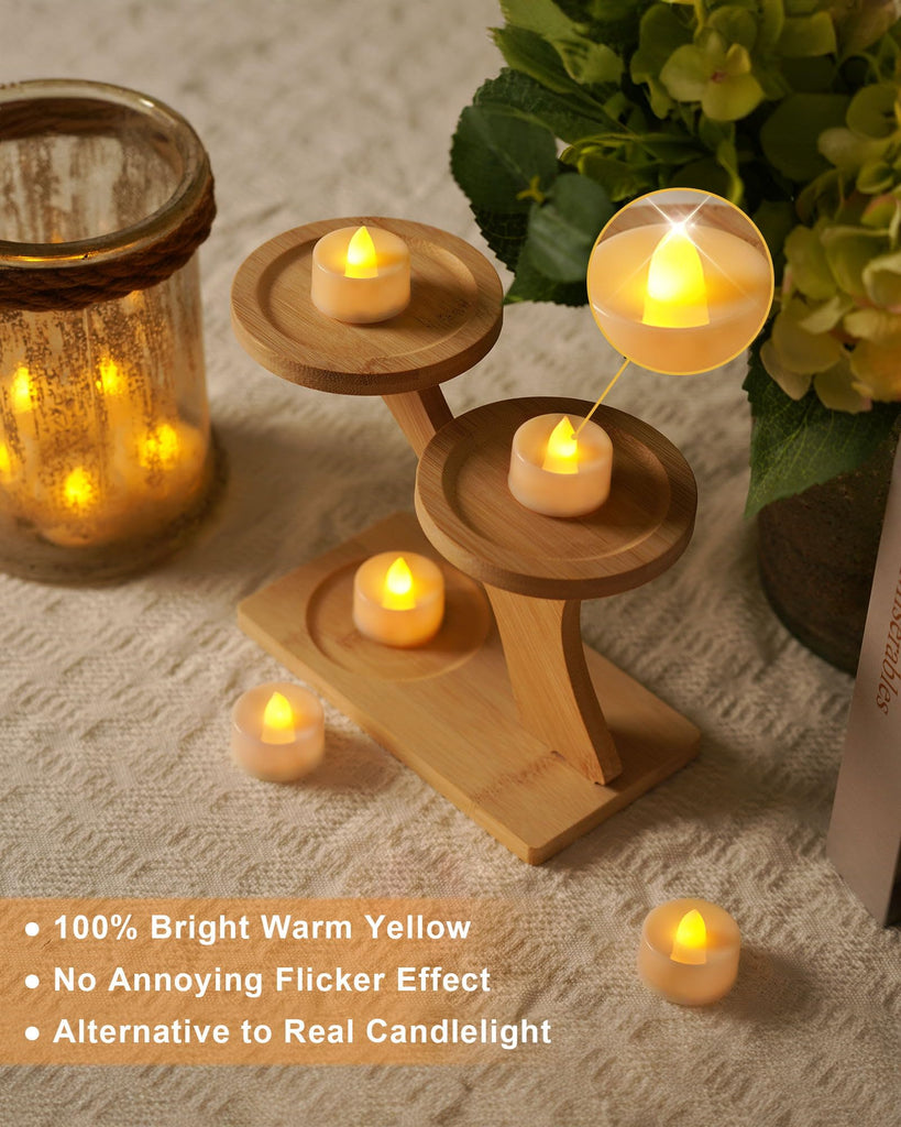 24Pack Flameless LED Tealights Candles with Timer, 6H Timer Built-in