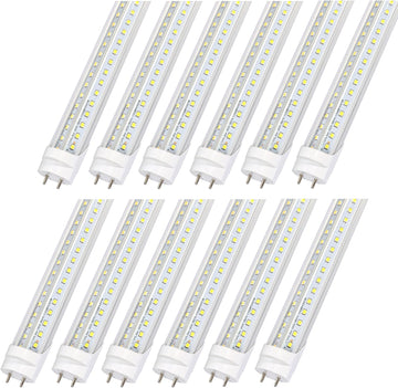 12 Pack 4FT T8 LED Tube Lights, 36W 4860LM 5000K Daylight, Ballast Bypass Direct Wire (Ballast-Free), for Garage