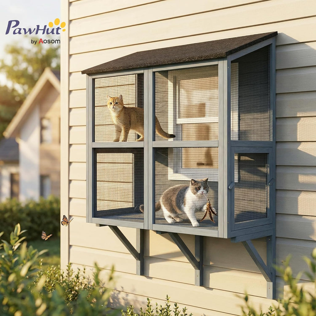 Cat Catio Expandable Window Box Enclosure, All Weather Use, 39" L