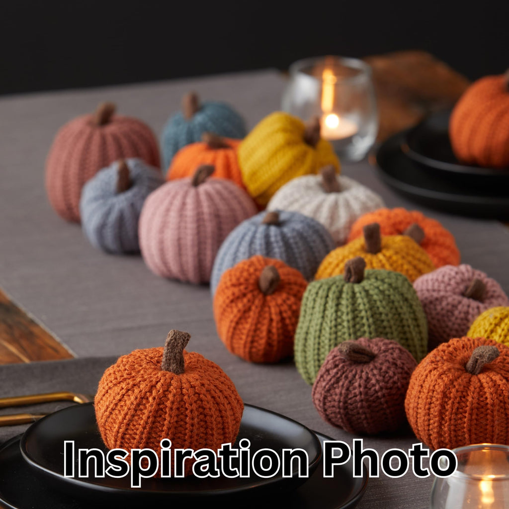 Mini Knit Pumpkins, Orange, Set of 12 (Mini Orange Set 12)