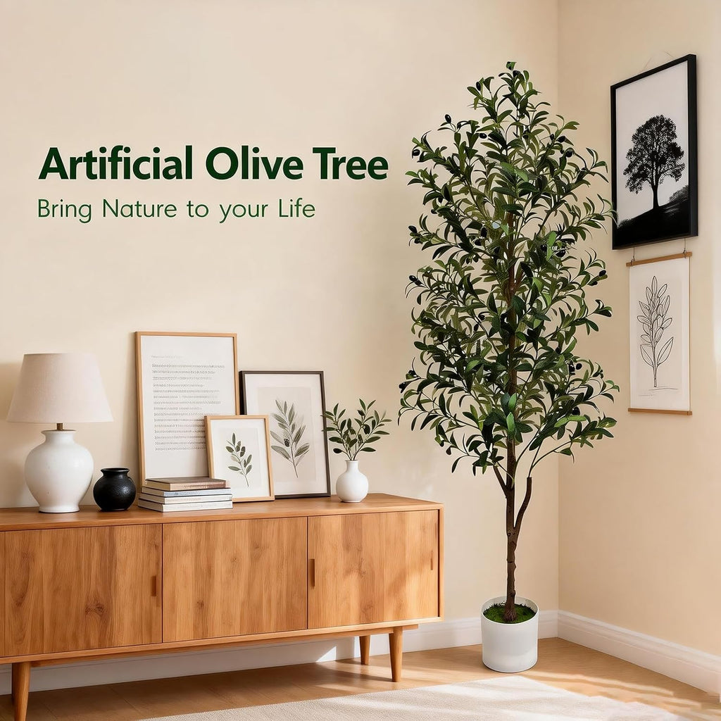 Olive Tree Olive Trees Artificial Indoor 6FT Faux Olive Tree with Pot,Artificial Olive Trees Plant with Realistic
