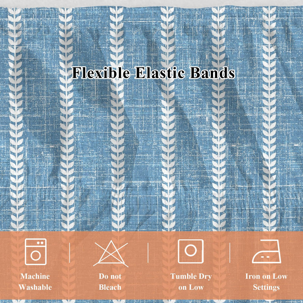 Blue Striped Bed Skirt Size Bed Skirting 18 Inch Drop Adjustable Elastic Dust Ruffles Wrap Around Bedskirt