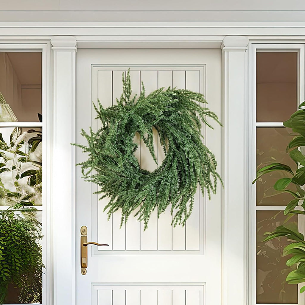 9FT Artificial Norfolk Pine Garland, Realistic Christmas Greenery Garland for Mantle, Staircase, Banister, Fireplace - Set of 9