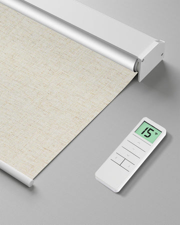 Motorized Roller Shade with Remote Control, Blackout Electric Shade for Windows Compatible with Alexa Google via Hub