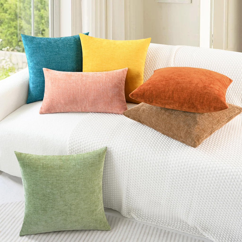 Fall Decorative Throw Pillow Covers 24 X 24 Inches Burnt Orange