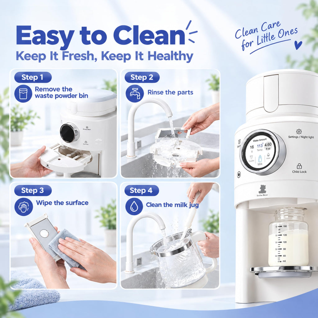 Baby Formula Maker-One Touch Warm Formula Dispenser, Precise Powder Water Ratio & Memory Setting,Sealed Powder