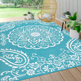 Waterproof Outdoor Rug 9x12, Reversible Plastic Straw Patio Camping Rug, Indoor Outdoor RV Mat Carpe