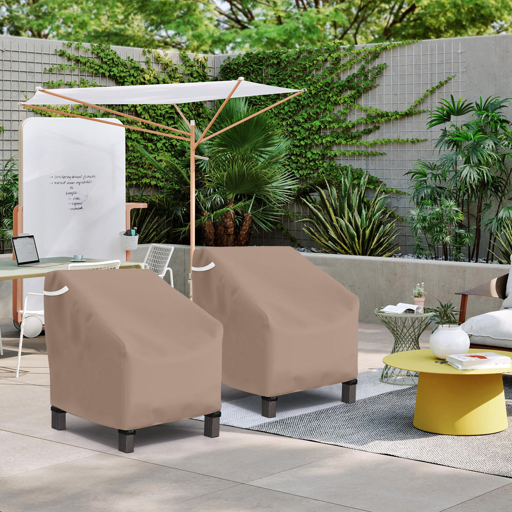Patio Outdoor Chair Covers 2 Pack, Outdoor Furniture Covers Waterproof Adapter for Lawn Lounge Seat, Wicker, Swivel