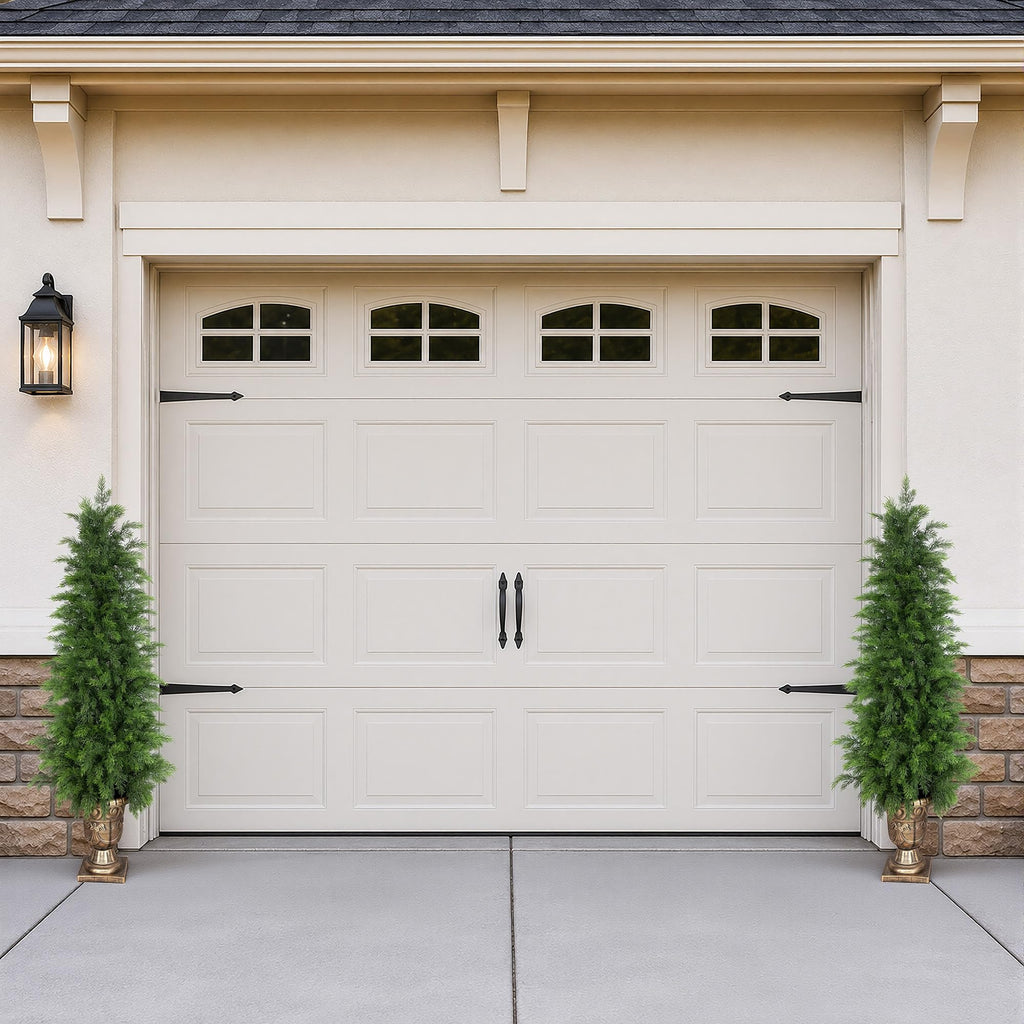 4ft UV Resistant Topiary Trees Artificial Outdoor with Urn Planter & Soft Real Touch Leaves, 48in Lifelike Faux Cedar