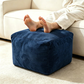 Corduroy Square Pouf Ottoman - Foot Stool