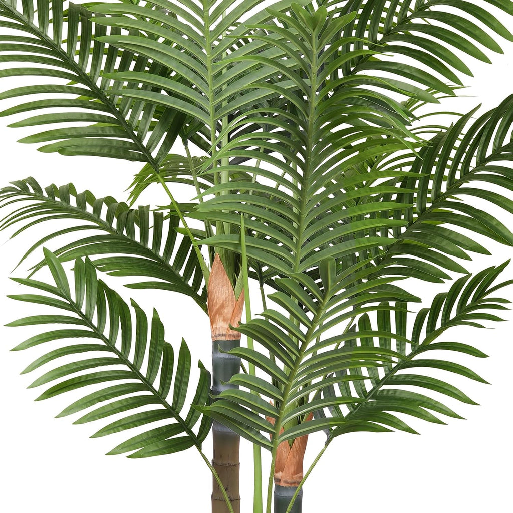 5ft Artificial Palm Tree Indoor Plant,Triple Faux Tropical Areca Floor Plant in Pot,Artificial Plants with Lifelike