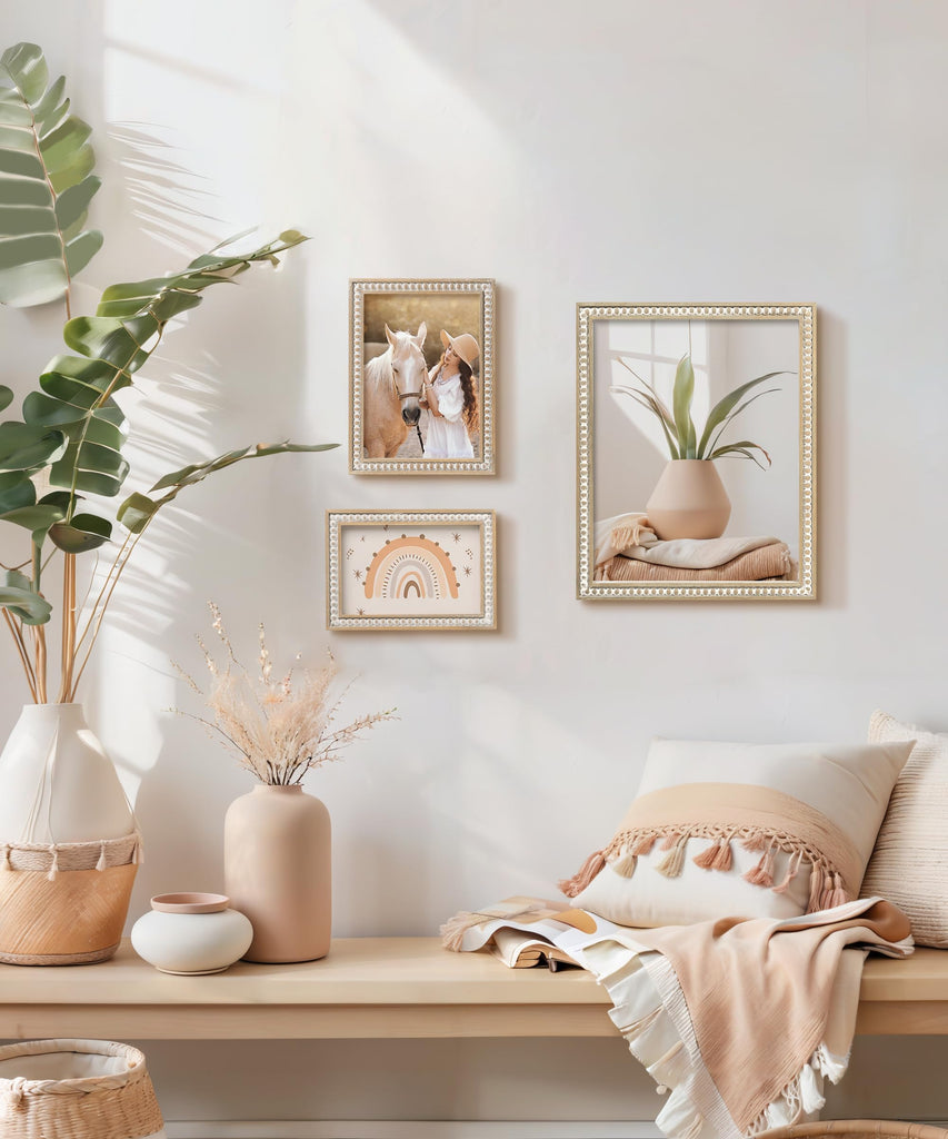 Farmhouse 5x7 Picture Frame Boho White Wood Photo Frame