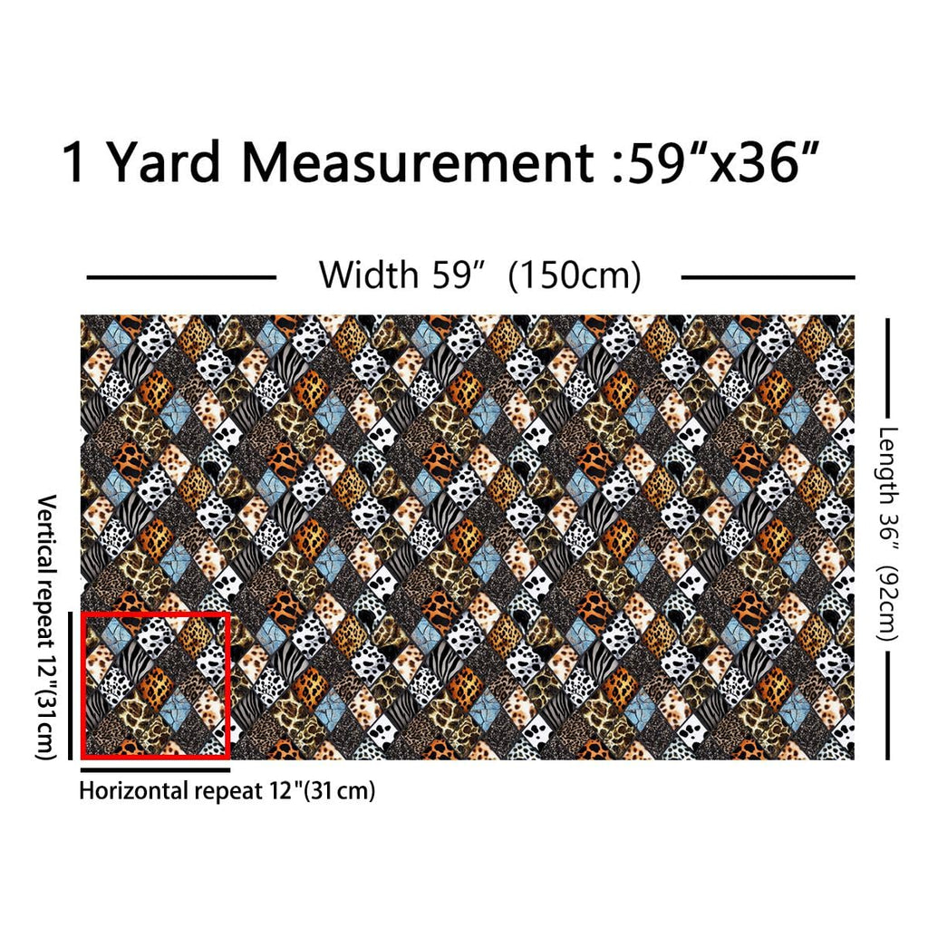 Leopard Print Waterproof Fabric by The Yard Zebra Tiger Stripes African Animals Sk DIY Fabric by The Yard Grid Plaid