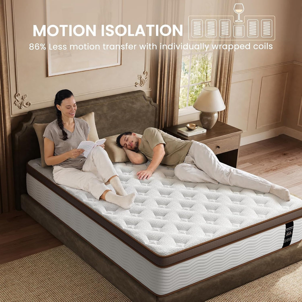 King Size Hybrid Mattress Firm - 14 Inch King Mattress in a Box - Orthopedic Spinal Alignment & Deep Sleep