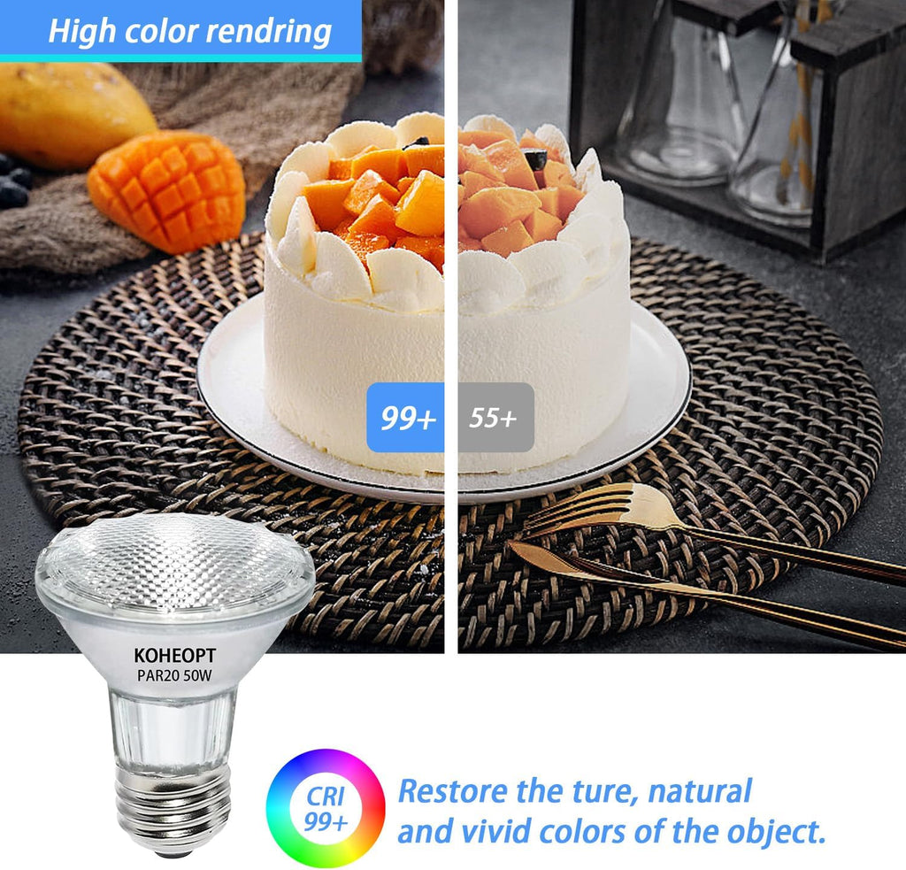 PAR20 Flood Bulbs, Dmimable Halogen fl25 Beam 50w 120v, 2700k Range Hood Light Bulbs,Eco Halogen Light Bulb Warm