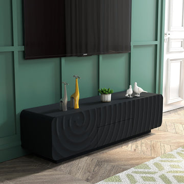 58'' TV Stand, Mid-Century Modern TV Console with Storage & 2 Drawers Credenza Sideboard Buffet Cabinet with Water