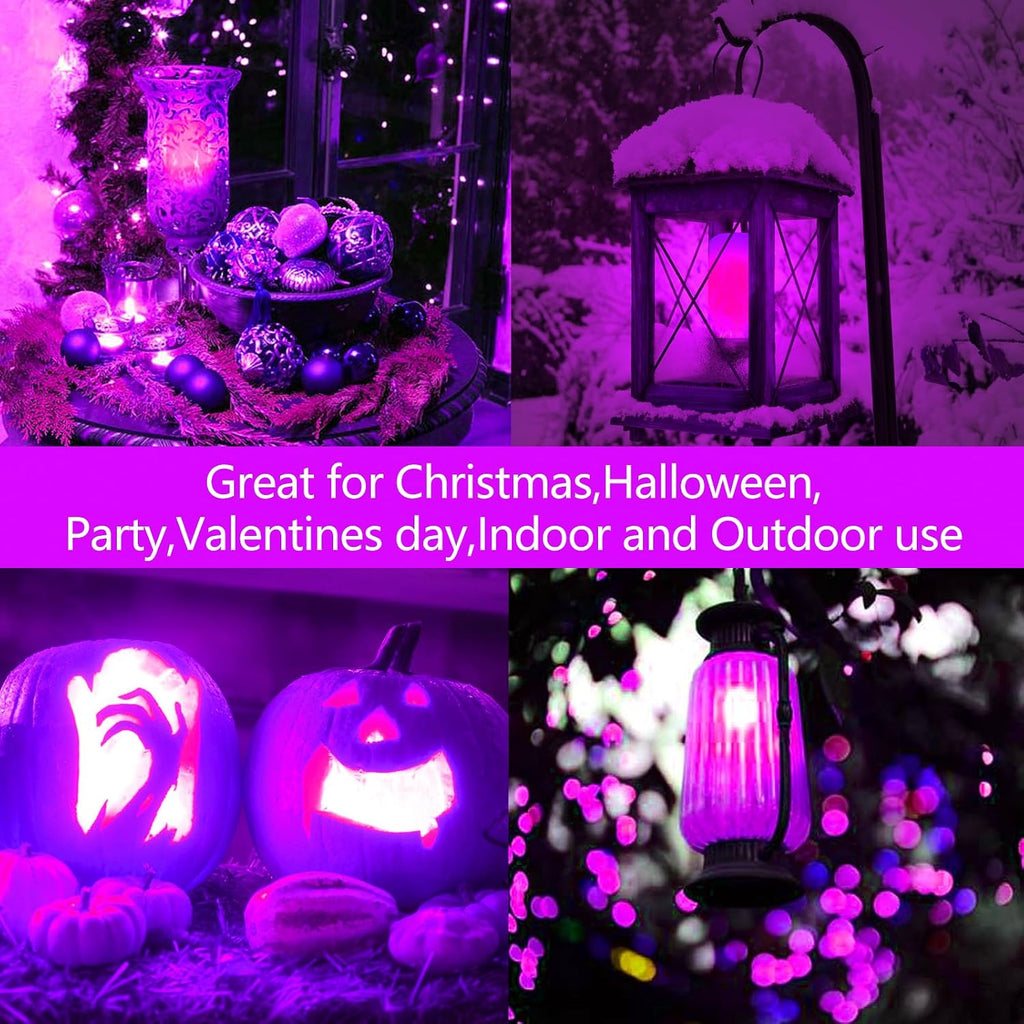 LED Purple Flame Bulbs, 4 Modes, E26 Base,Decor Light, Purple