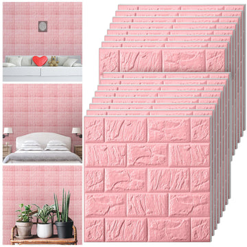 60 Pcs 58 Sq ft 3D Wall Panels Peel and Stick, Pink
