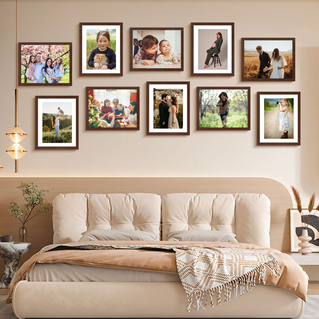 8x10 Picture Frame Bulk-6 Pack, Photo Frame with HD Plexiglass, Display Pictures 5x7 with Mat or 8x10 Without Mat