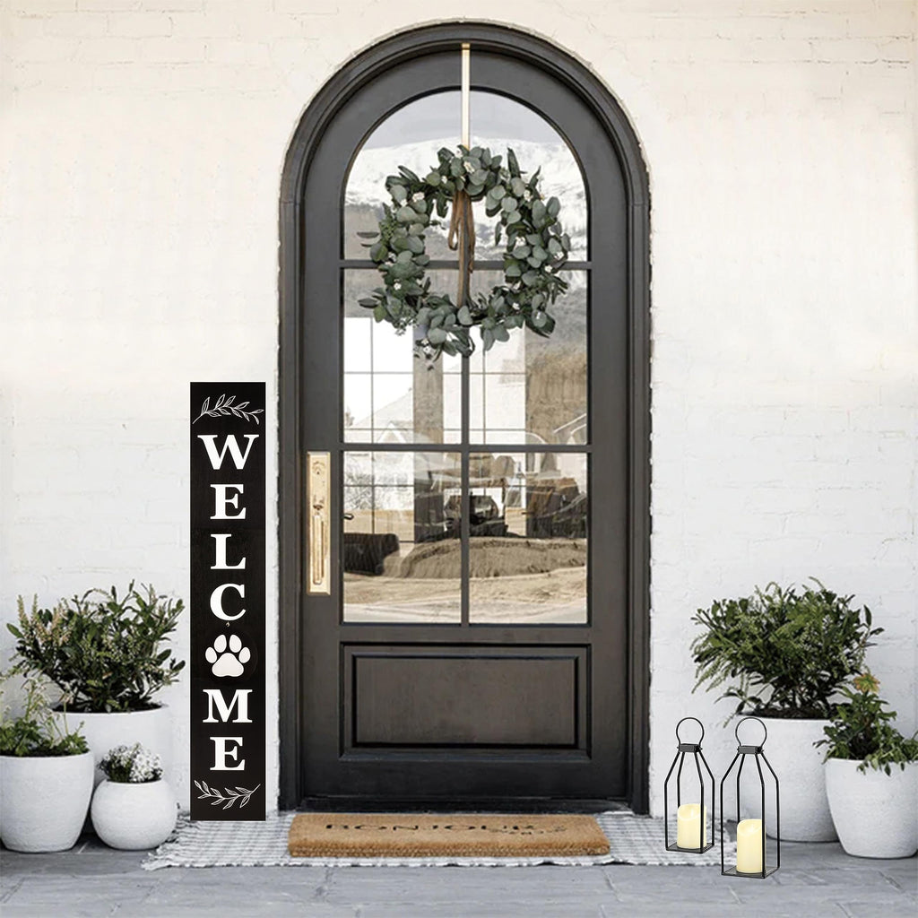 Farmhouse Lantern Decor, 15'' 13'' Set of 2 Black Metal Lantern, 2 LED 6hr Timer Flameless Candles & Remote Timer
