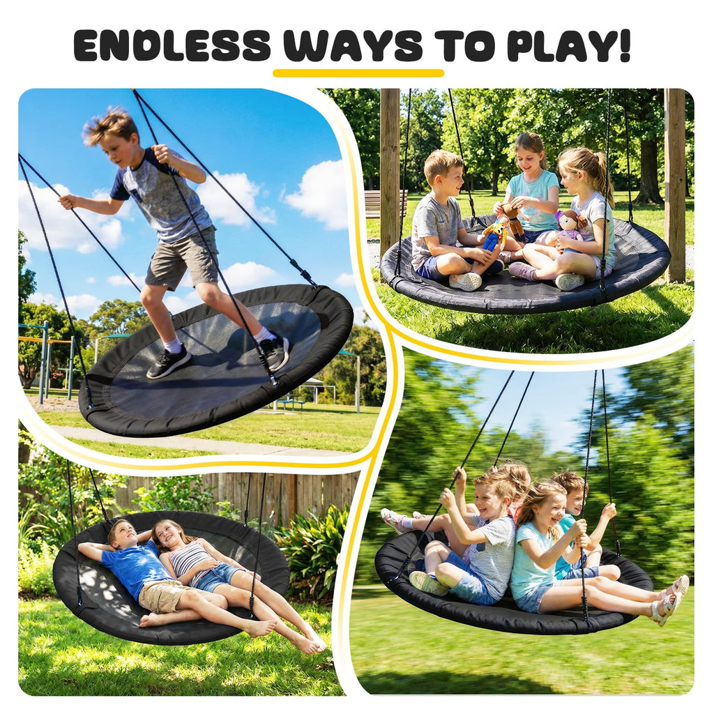 48" Large Saucer Tree Swing, 700lbs Round Swing for Kids Adults
