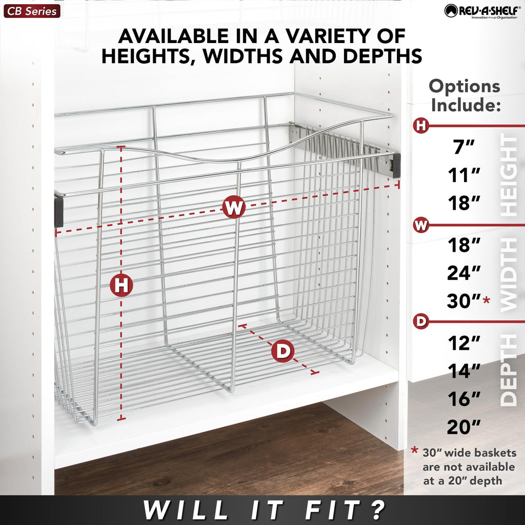 CB-181407CR-1 - Chrome Closet Pull-Out Basket