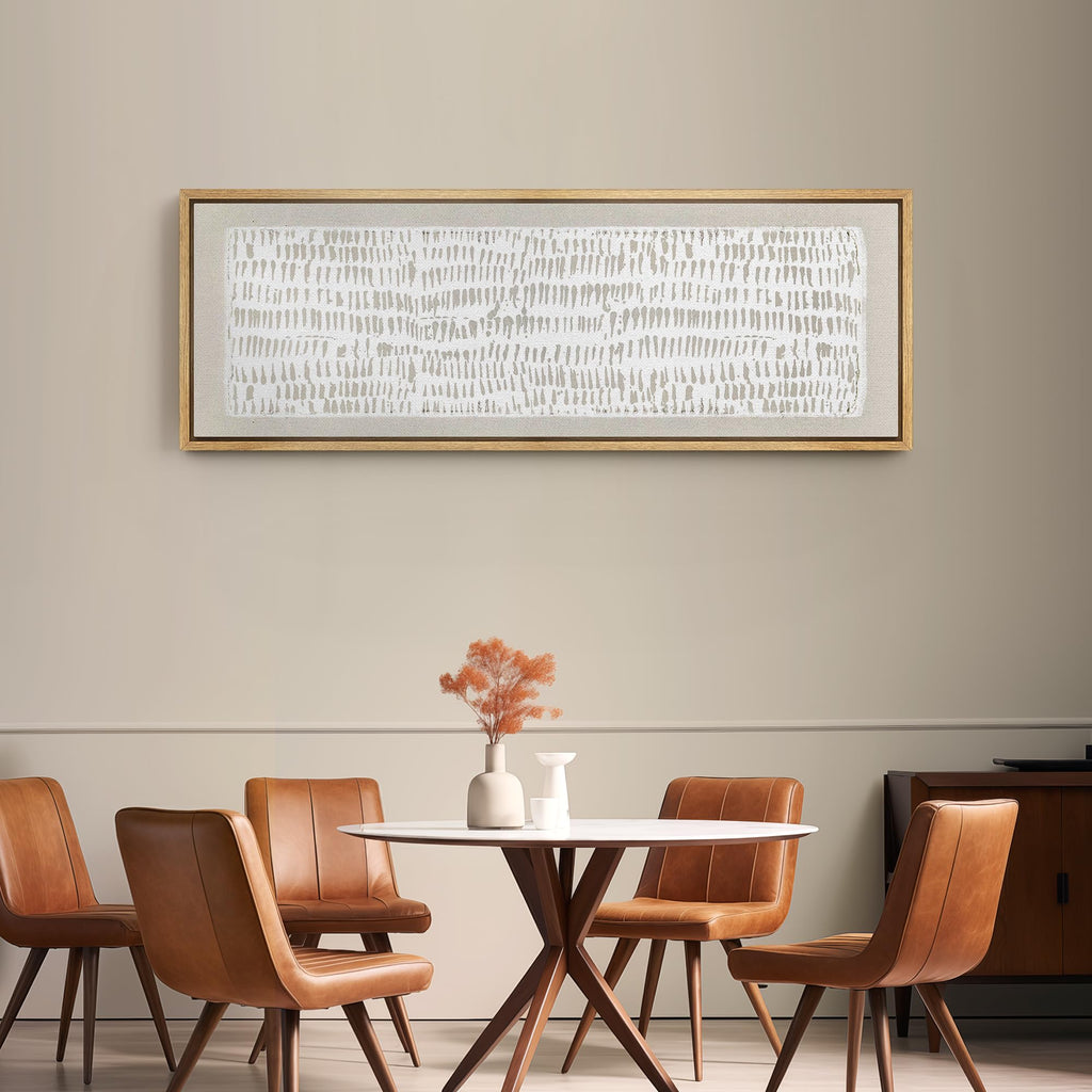 Large Framed Canvas Print Wall Art Minimalist Geometric Pattern in Neutral Tones Illustrations Modern Art Calm Warm