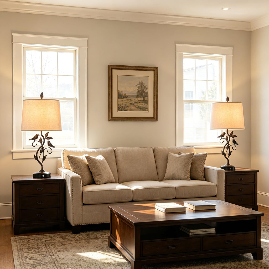 27" Set of 2 Touch Farmhouse Table Lamps