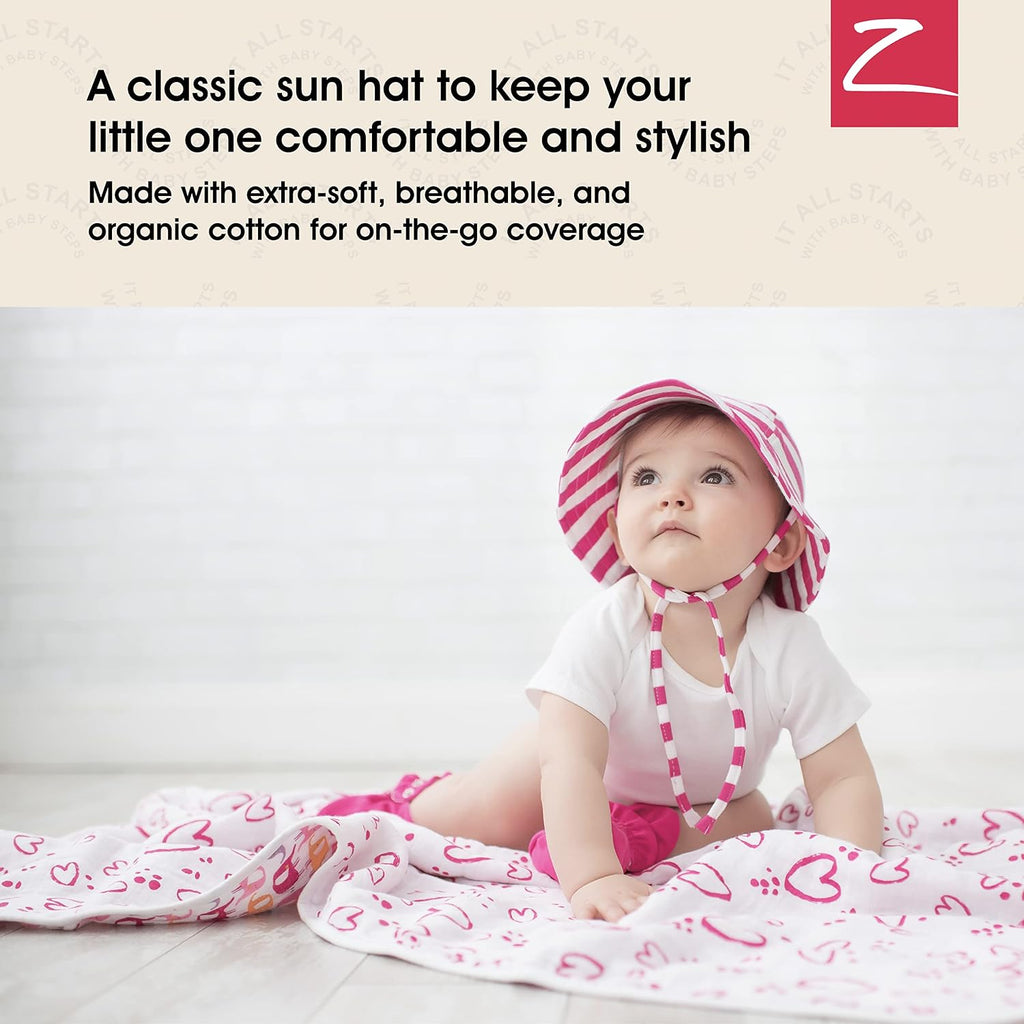 Bucket Sun Hat for Toddlers and Babies, Cotton Hat, Stripe