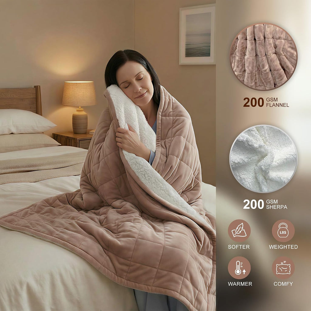 Weighted Heated Blanket,Heated Weighted Blankets for Adult ,50"x60",12 Lbs,Heavy Blanket for Women Men with 12