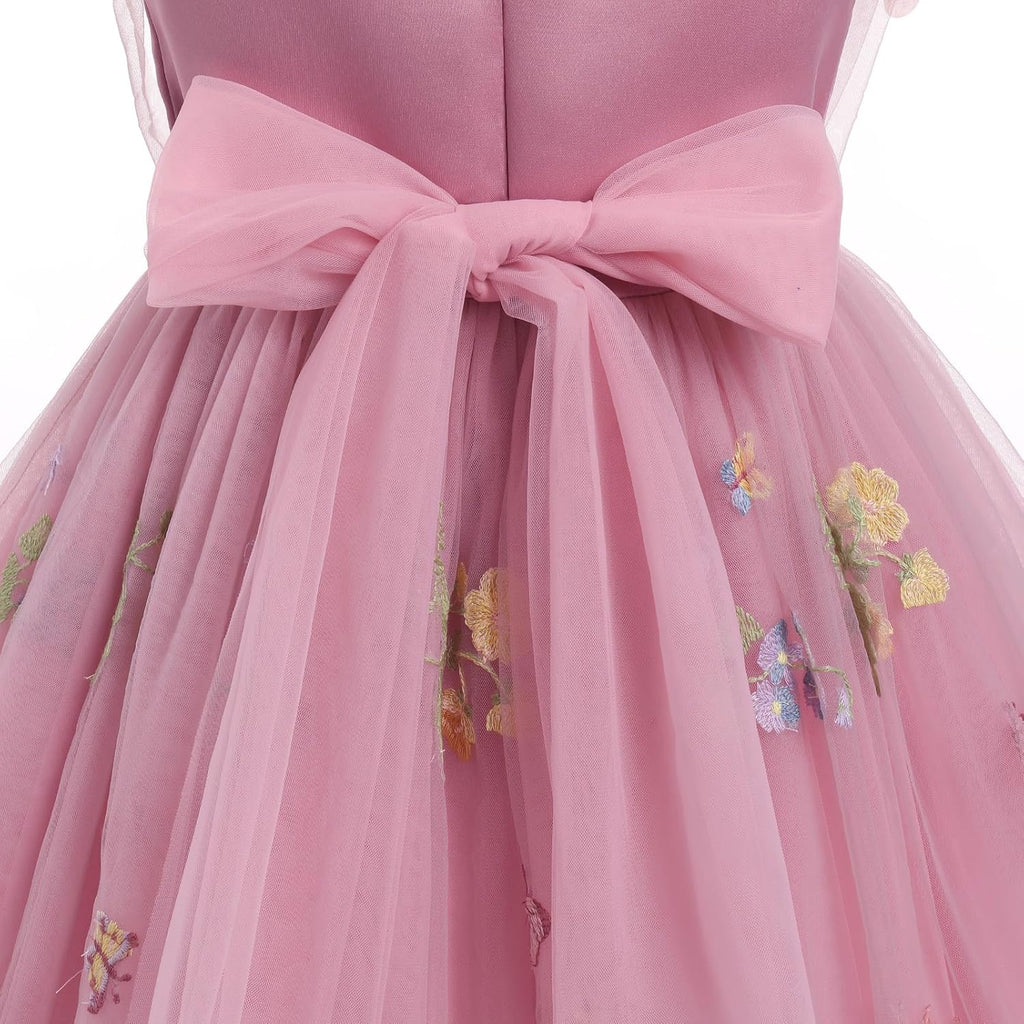 Toddler Kids Girls Butterfly Dress Sparkle Sequins Tulle Wedding Formal Birthday Dresses