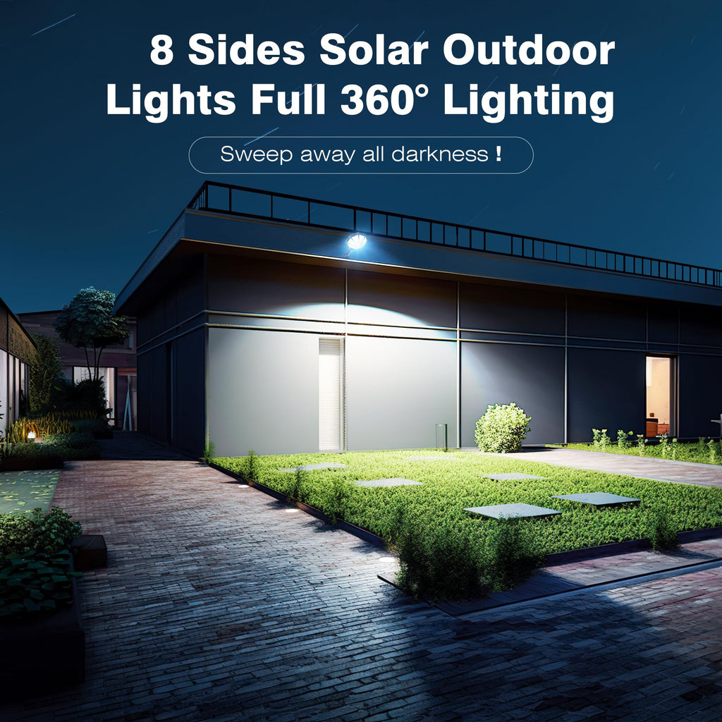 Solar Lights Outdoor, 6500K Flood Light Dusk to Dawn