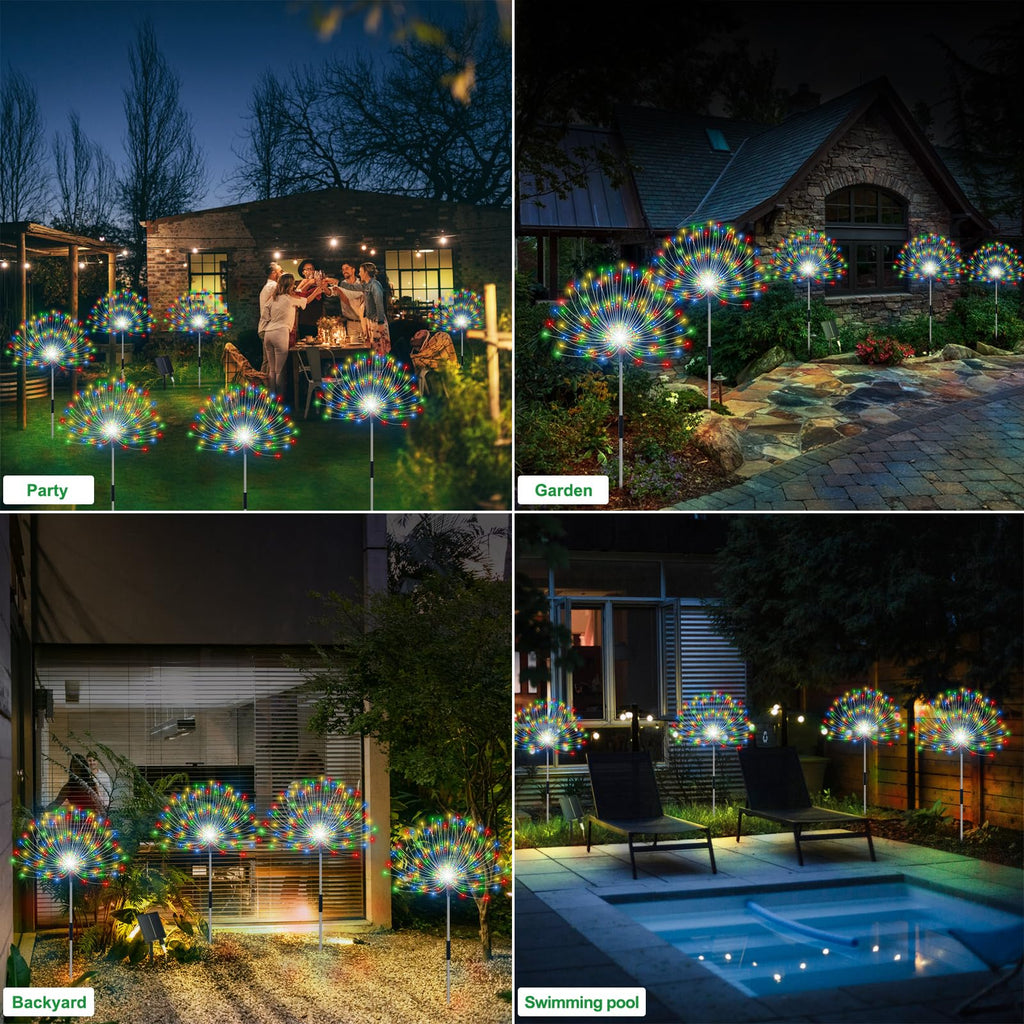 Solar Garden Lights Outdoor Waterproof, 4 Pack Total 480 LED