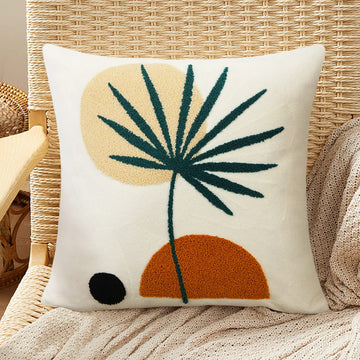 Boho Decorative Throw Pillow Covers 16x16 Boho Pillow Covers Tufted Mid Century Modern Throw Pillows Abstract Leaf