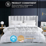 Luxurious White Solid Heavy Weight, Twin Goose Feathers Down Comforter for Winter Weather Duvet Inse