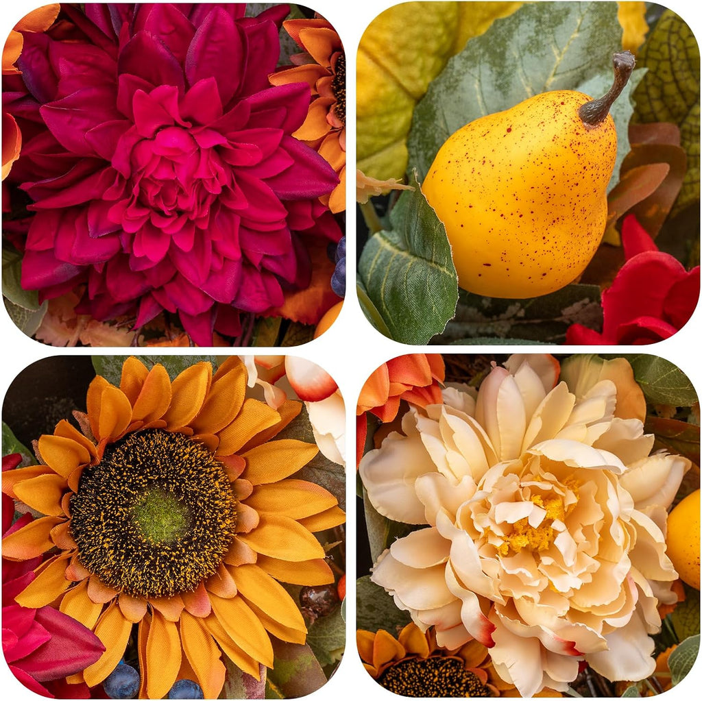 24 Inch Harvest Fall Wreaths for Front Door Outside,Porch,Entryway