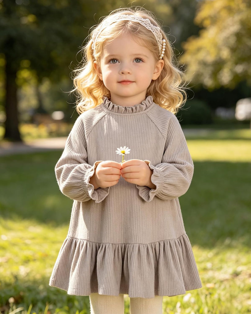 Toddler Baby Girl Dress Fall Outfits Knit Long Sleeve