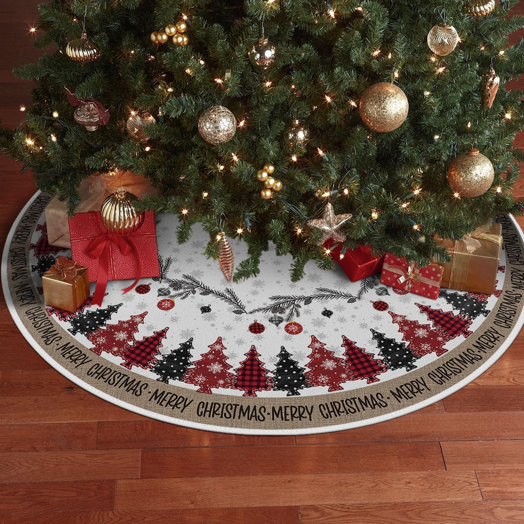 Ornaments Snowflake Merry Christmas Tree Skirt 48 Inch