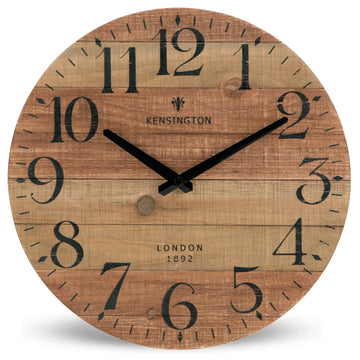 12 Inch Rustic Solid Wood Wall Clock, Farmhouse Country Decor