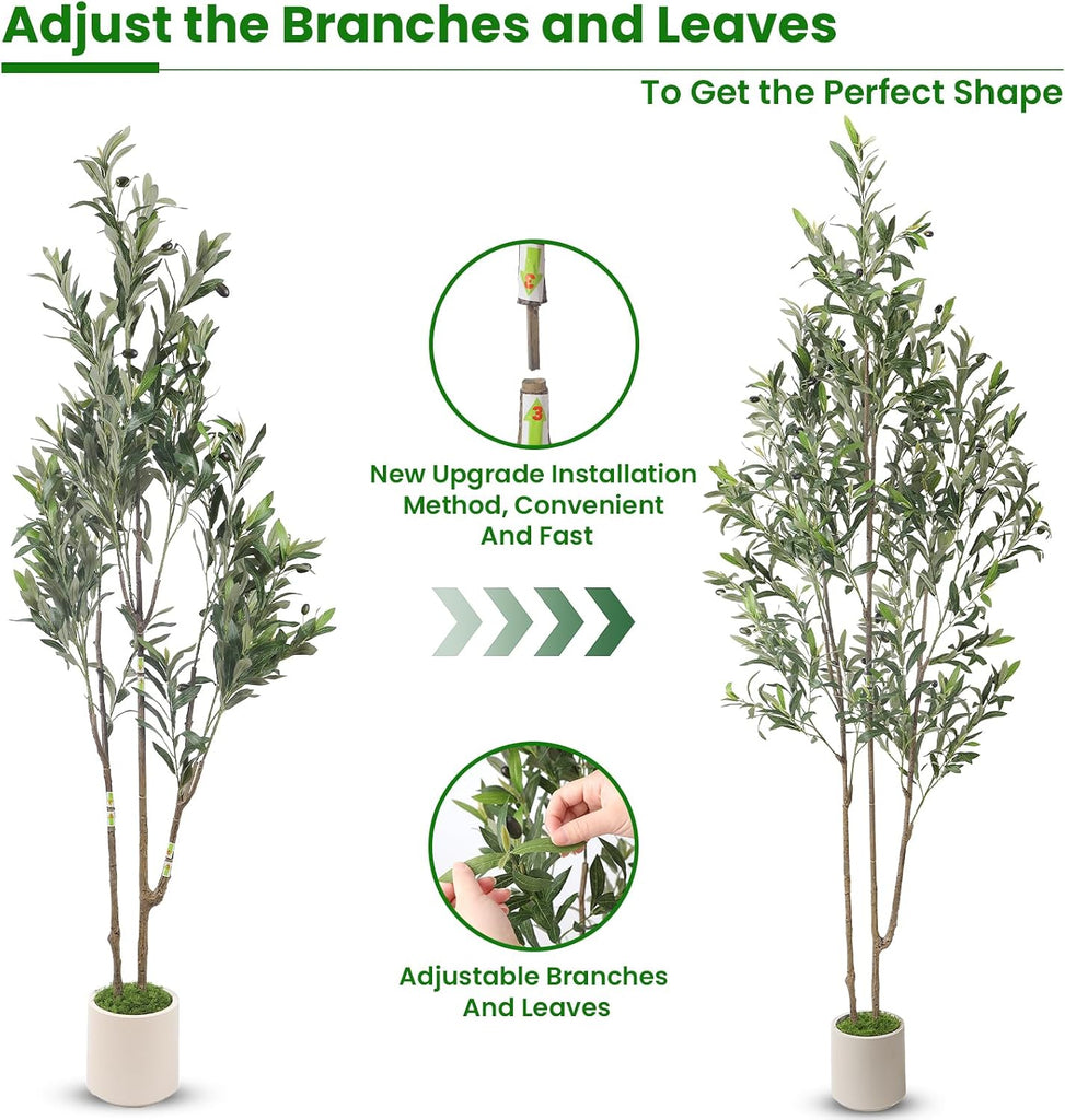 6ft Artificial Olive Tree with Green Moss