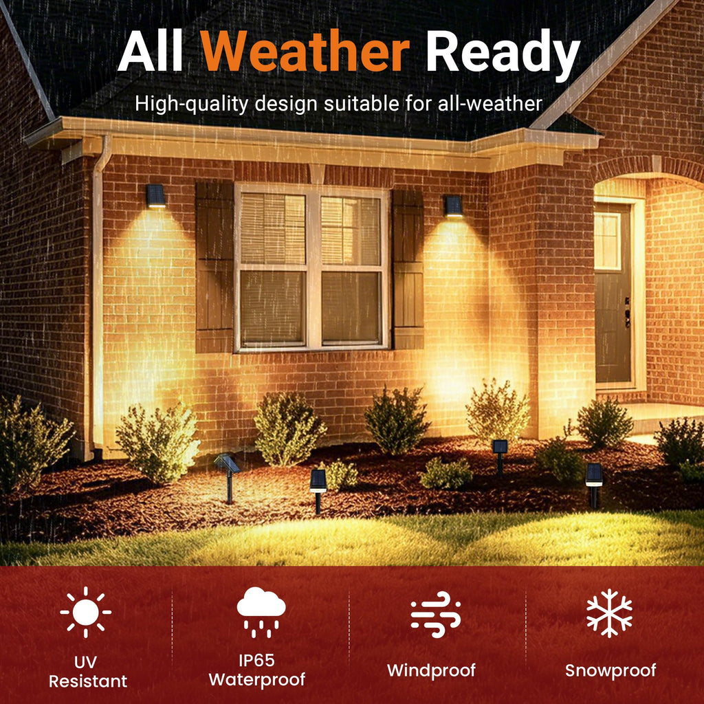 Solar Spot Lights Outdoor Waterproof 12 Pack Warm White