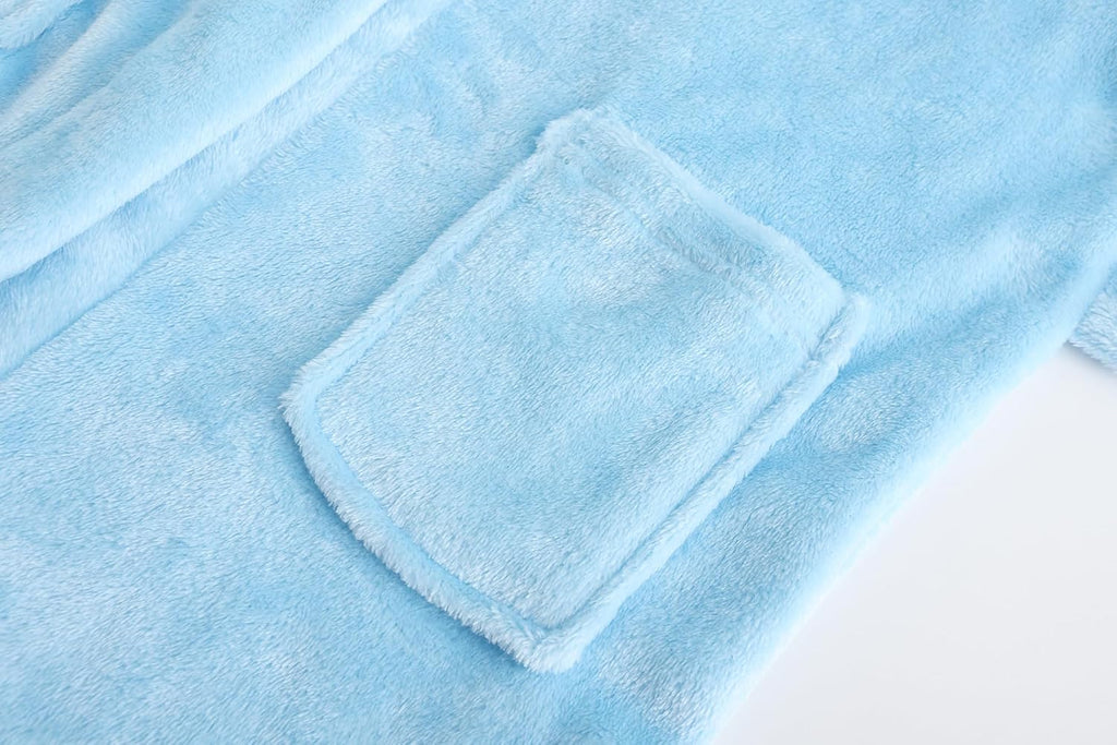 Boys Fleece Bathrobe Hooded Toddler Soft Fuzzy Robe for Kids