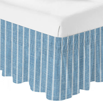 Blue Striped Bed Skirt Size Bed Skirting 18 Inch Drop Adjustable Elastic Dust Ruffles Wrap Around Bedskirt