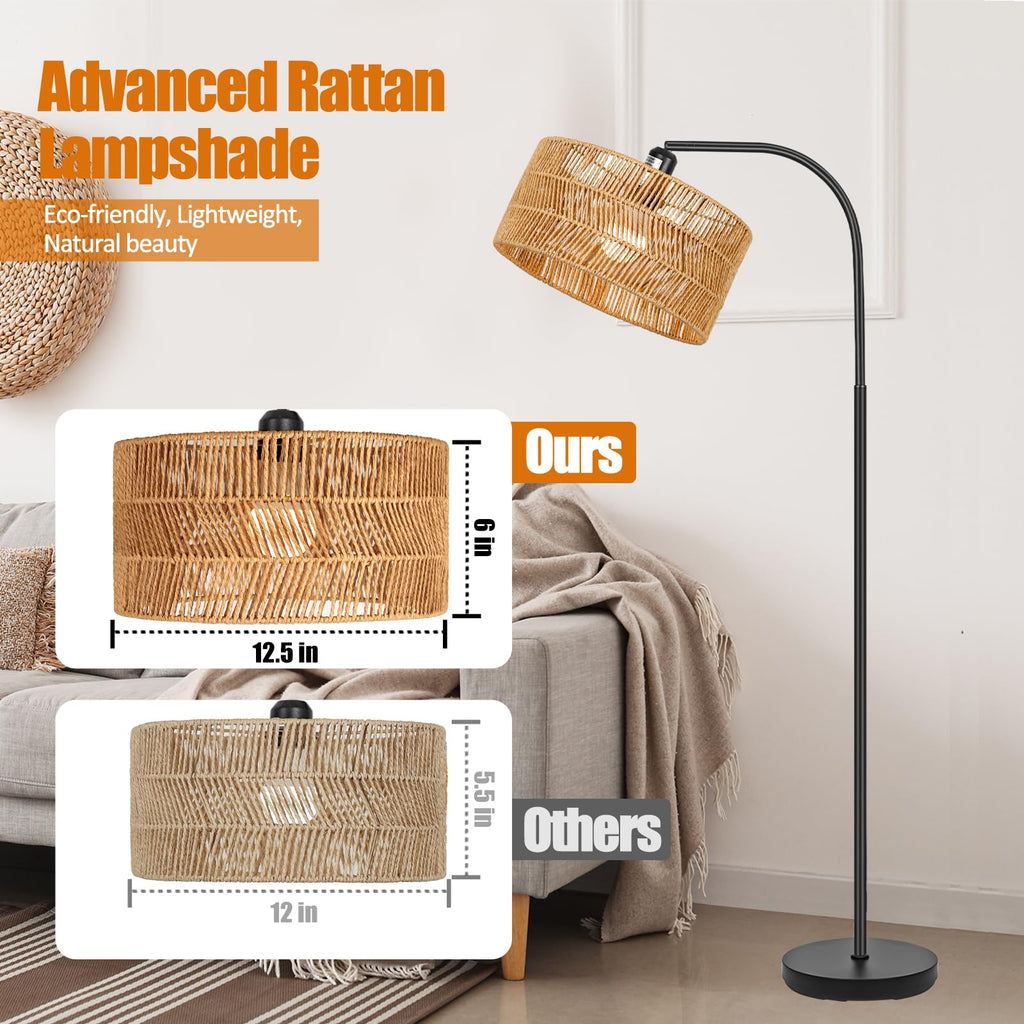 Boho Floor Lamp with Remote Control
