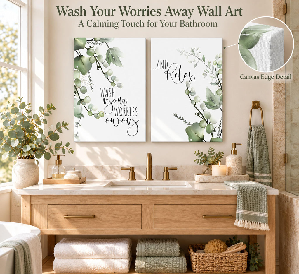 2 Pcs Eucalyptus Botanical Canvas Wall Art 12x16in
