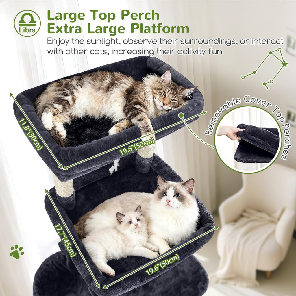 Heavy Duty Cat Tree for 20lbs Large Adult Cats, Dark Grey
