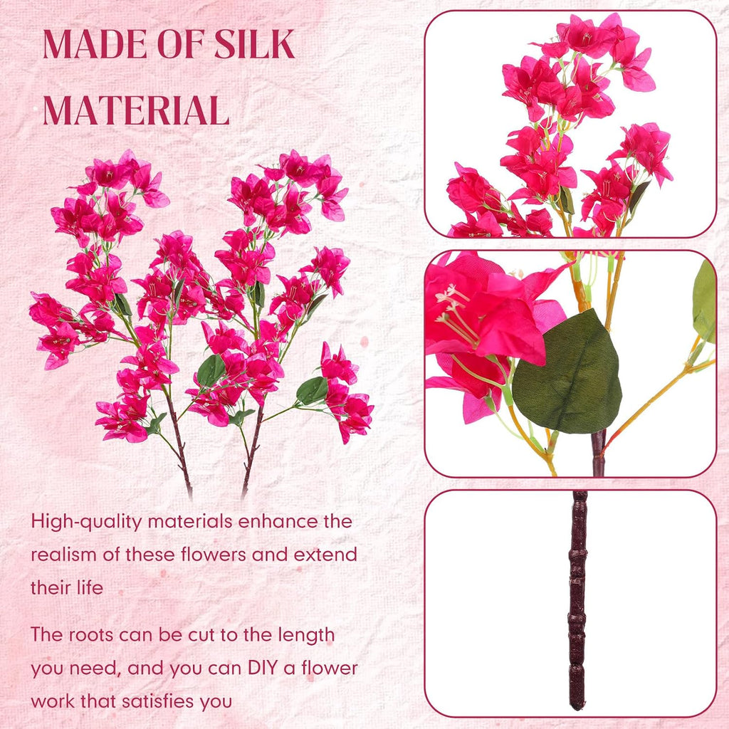 Artificial Bougainvillea Bulk Silk Flower, Rose Red - Set of 16