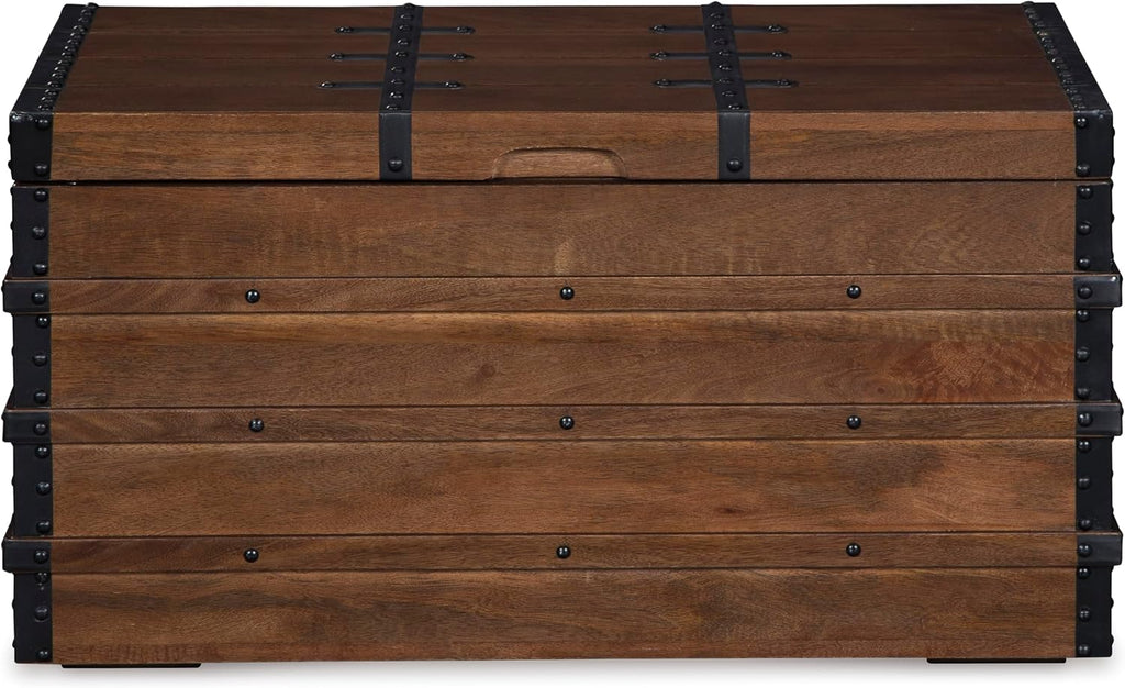 Kettleby Vintage Wood Storage Trunk or Coffee Table with Lift Top 19", Brown | Coffee table with storage, Crafted