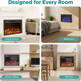 SereneLife Electric Fireplace Insert with Heater | Smart Wi-Fi App Control & Remote | 700W/1500W Adjustable Thermostat