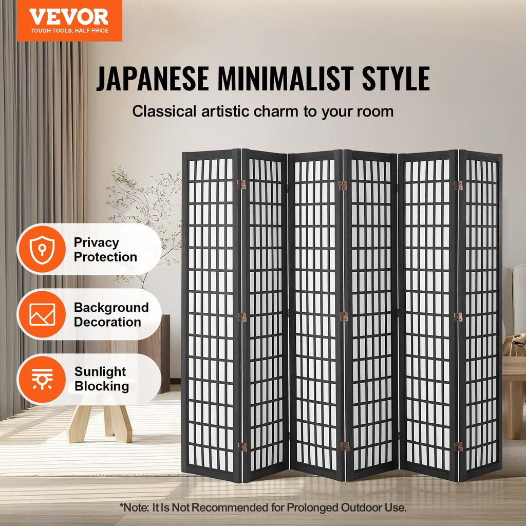 Room Divider, 6 Panel Japanese Room Divider, Folding Privacy Screen Indoor, Portable Partition Dividers and